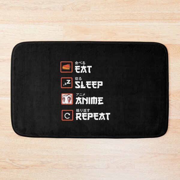 Item preview, Eat Sleep Anime Repeat - Kawaii Otaku Japan Kanji designed and sold by Ibu83.