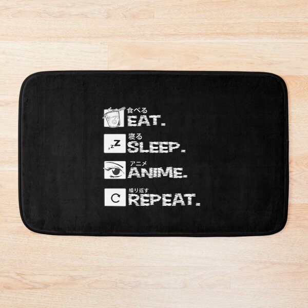 Item preview, Eat Sleep Anime Repeat - Kawaii Otaku Japan Kanji designed and sold by Ibu83.