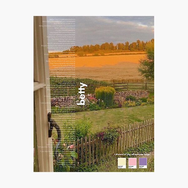 Betty Taylor Swift Poster Folklore Photographic Print