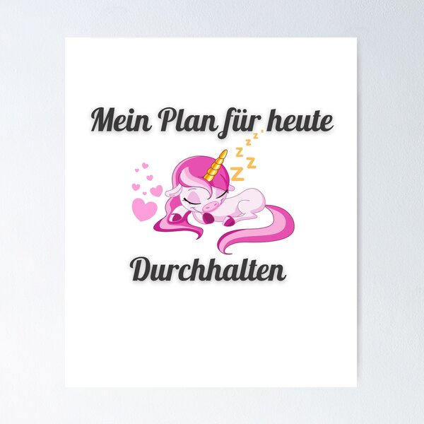 Artikel-Vorschau von Mein Plan für heute Durchhalten. Einhorn Design, designt und verkauft von Aedrikan.