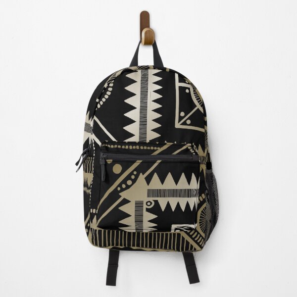 Item preview, Western tribal square mandala 1 - gold on black designed and sold by misentangled.
