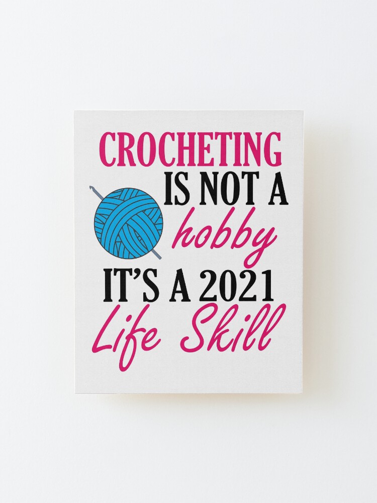 Alternate view of crocheting lover funny gift idea i like hobby Mounted Print