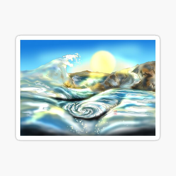 Item preview, Japanese whirlpool rapids and a great wave designed and sold by CuisineCat.