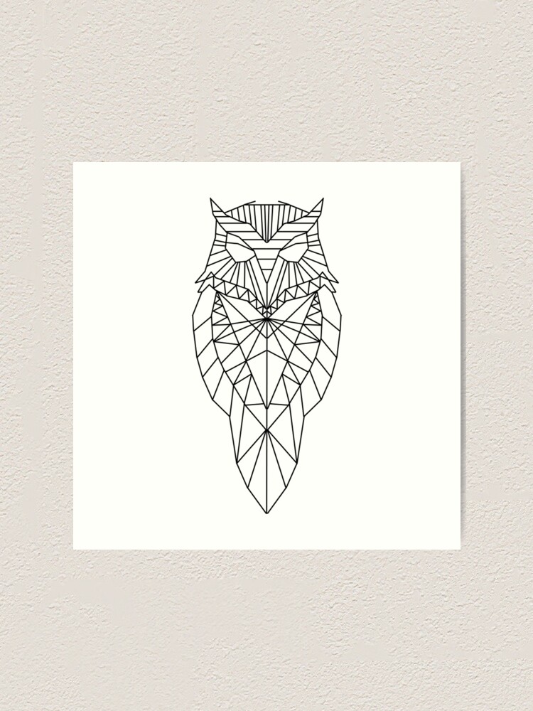 Geometric Owl Art Print By Harveyparker Redbubble