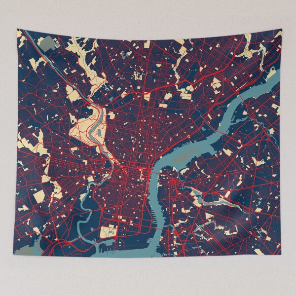 Item preview, Philadelphia City Map of Pennsylvania, USA - Hope designed and sold by deMAP.