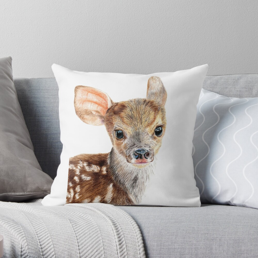 fawn throw pillow