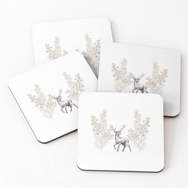 Item preview, Floral deer pattern designed and sold by Dolyaz.