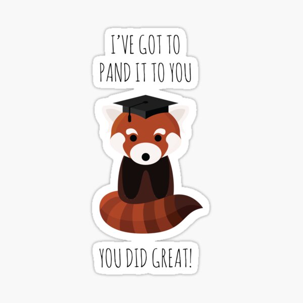 A Red Panda Graduation Sticker