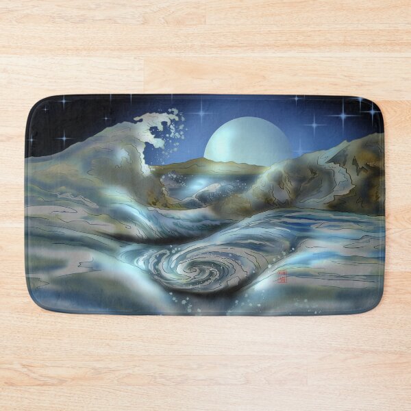 Item preview, Japanese whirlpool rapids and a great wave at night designed and sold by CuisineCat.