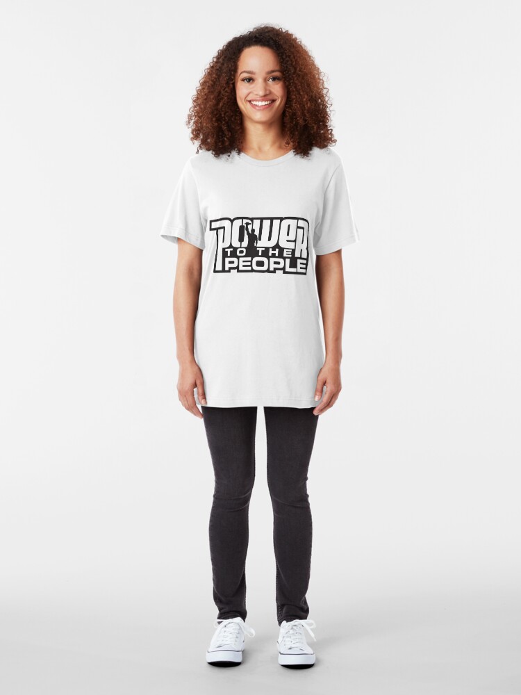 Alternate view of Power To The People - WHITE Slim Fit T-Shirt