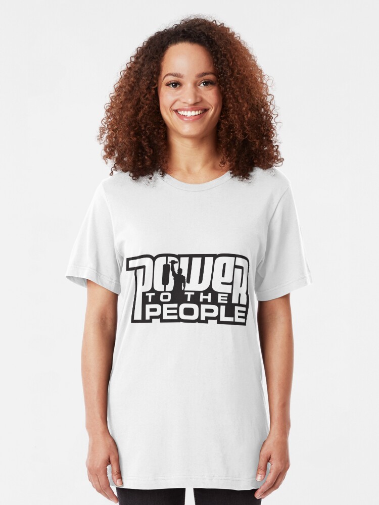 Alternate view of Power To The People - WHITE Slim Fit T-Shirt