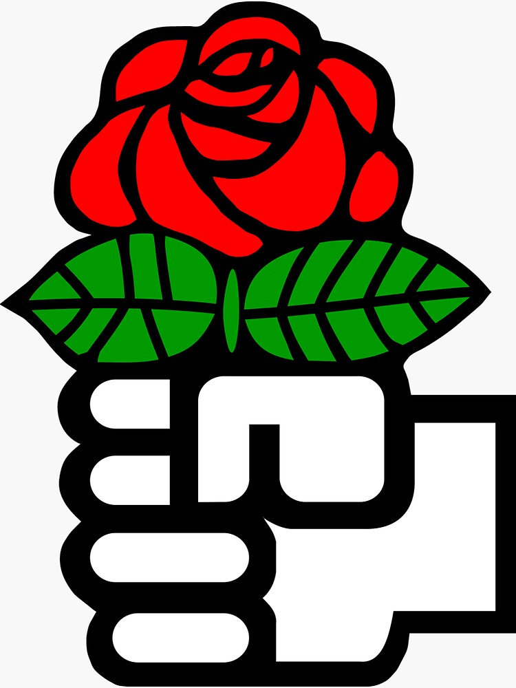 "Socialist Rose (Red Background)" Sticker for Sale by GdLkngCrps