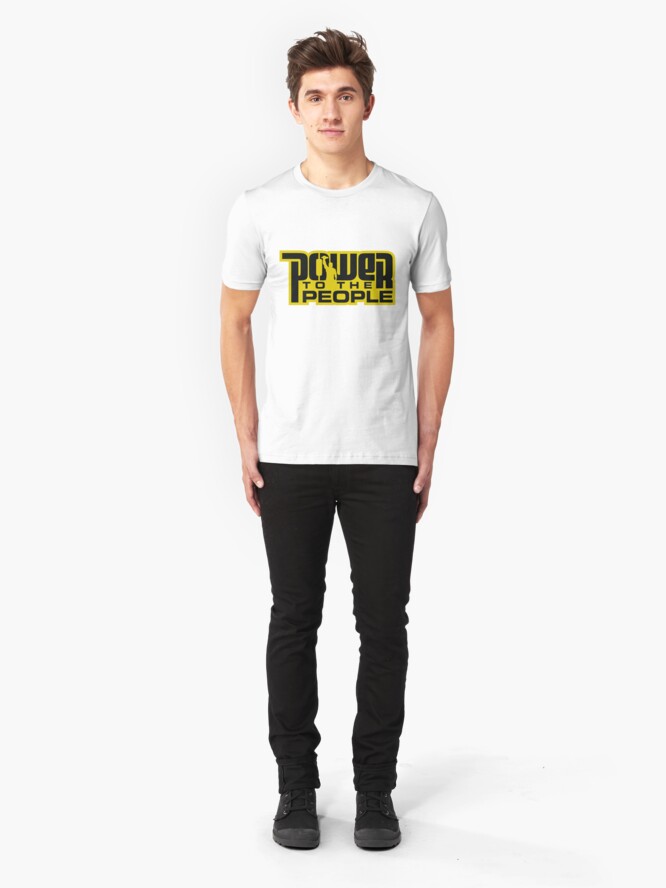 Alternate view of Power To The People - GOLD Slim Fit T-Shirt