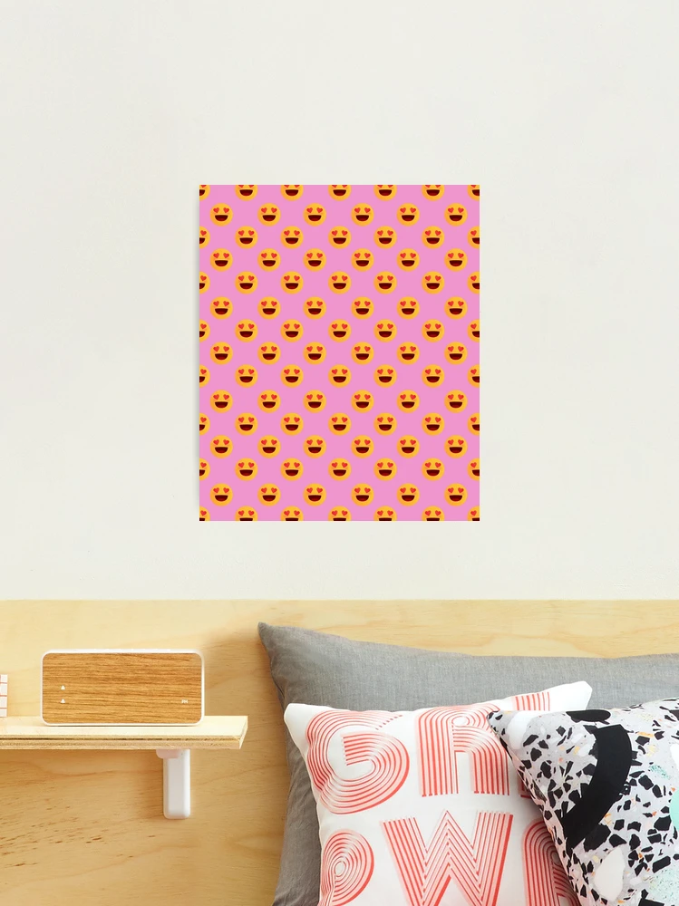 Pattern emoji love | Happy Face | heart | pink background by asdev