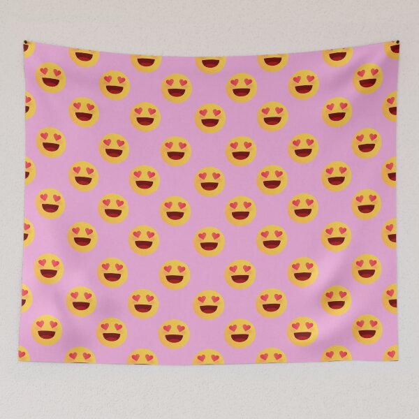 Item preview,  Pattern emoji love | Happy Face | heart | pink background by asdev designed and sold by asdev.