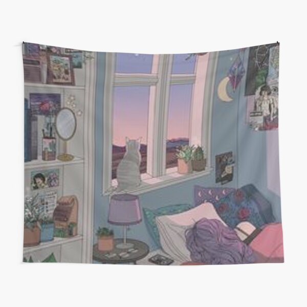 Une petite chambre designi dans le style anim Tentures