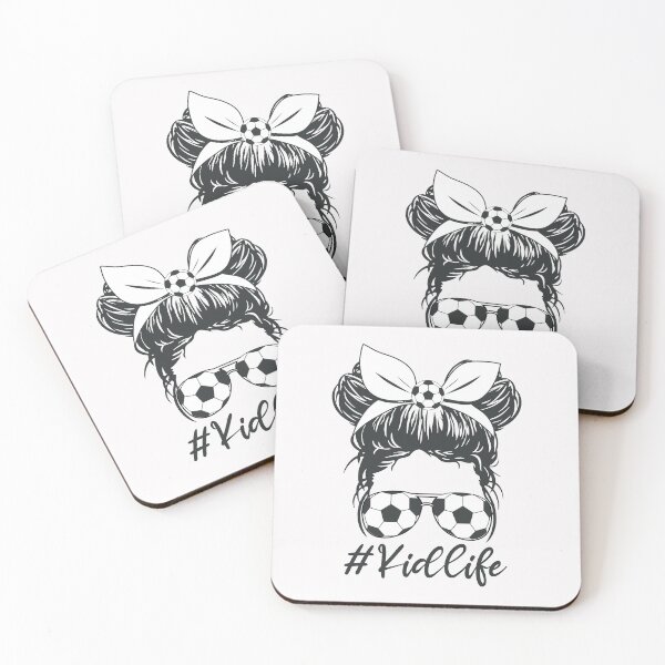 Item preview, Soccer Kid Life Messy Bun Skull with Sunglasses Funny Soccer Lover Girls and Kids  designed and sold by clothesy7.