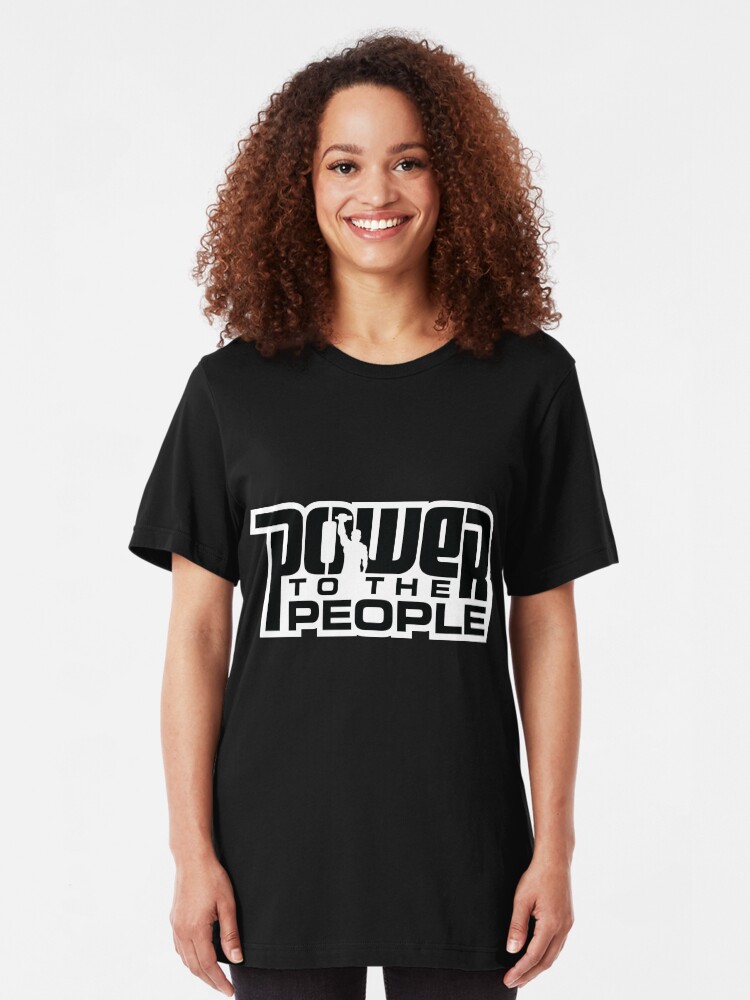 Alternate view of Power To The People - BLACK Slim Fit T-Shirt