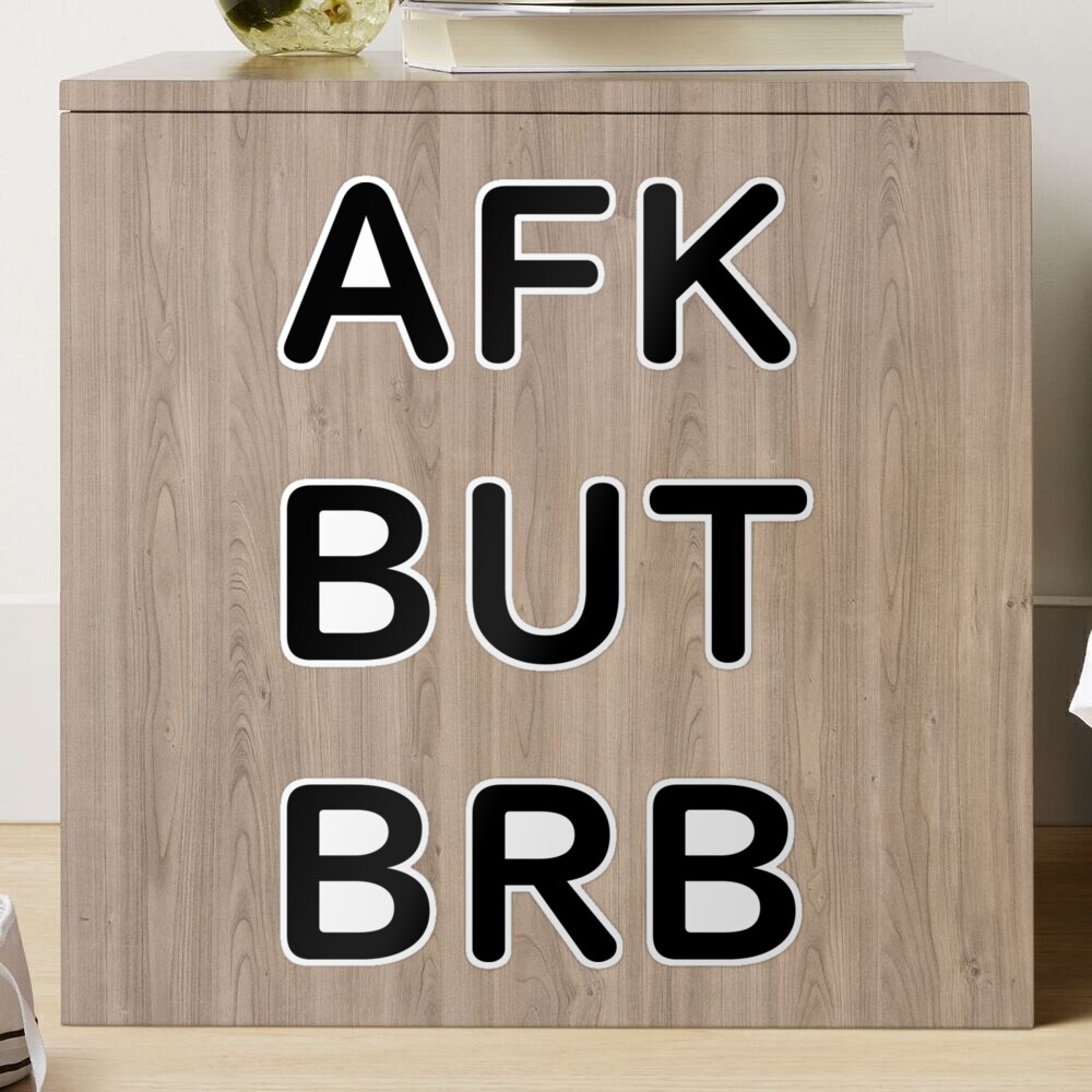 AFK BUT BRB - Black Writing Pin for Sale by akaiawa