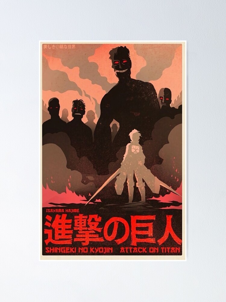 Attack On Titan Minimalist Poster Poster By Davidperl Redbubble