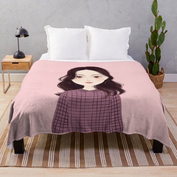Item preview, Girl's canvas with cluttered loose hair and purple striped blouse designed and sold by chicsignzodiac.