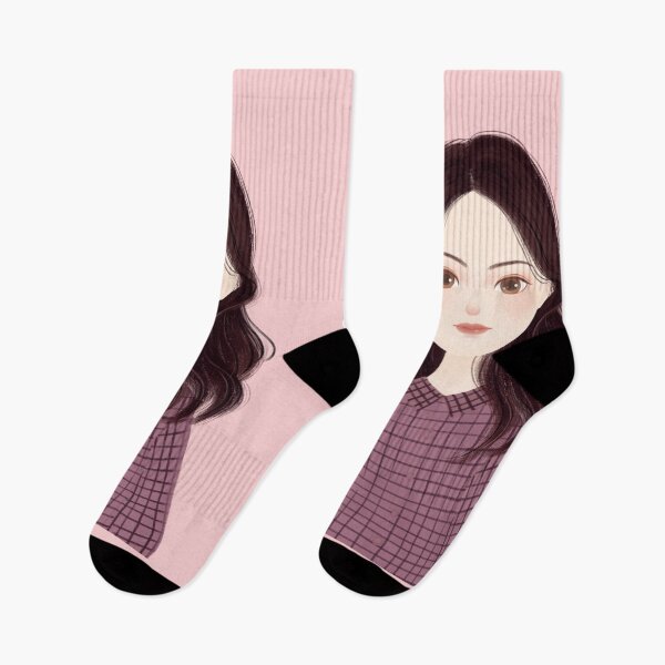 Item preview, Girl's canvas with cluttered loose hair and purple striped blouse designed and sold by chicsignzodiac.