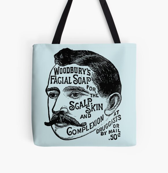 Annonce d'articles de toilette vintage, savon pour le visage Tote bag doublé