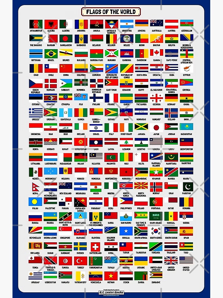 Discover All Flags Country Of The World Premium Matte Vertical Poster