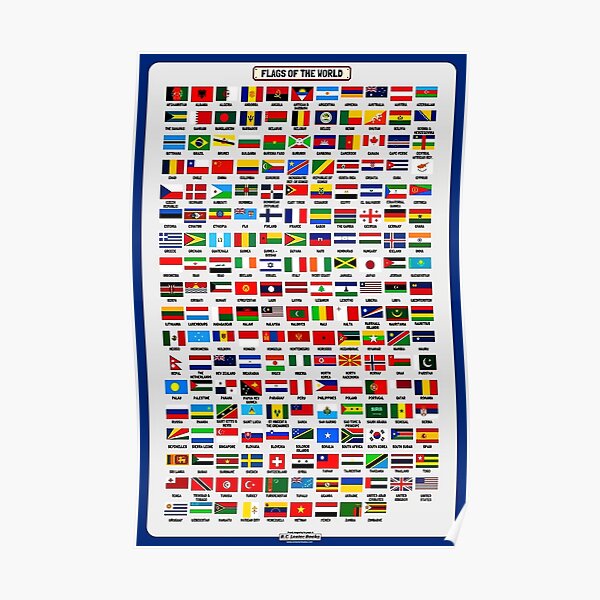 Alle Flaggen Land der Welt Poster