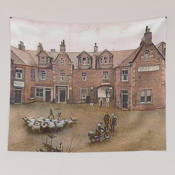 Item preview, Vintage Illustration of Railway Hotel, Newtown St. Boswells, Scottish Borders designed and sold by yourscotborders.