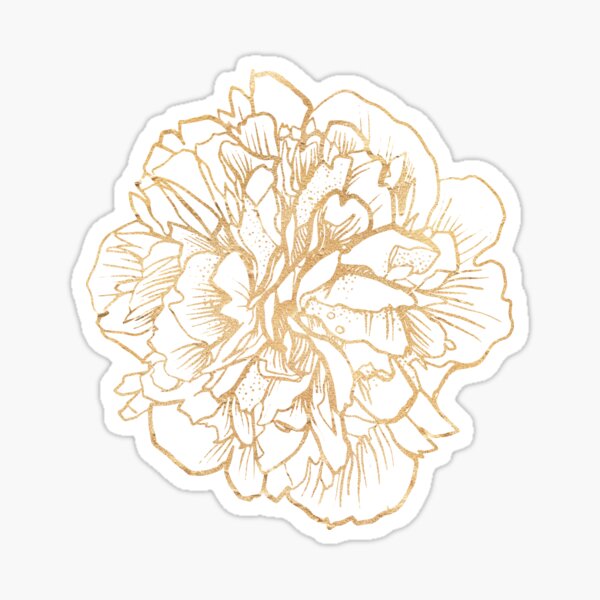 Flower Illustration Spiritual Boho Gold Decor Sticker