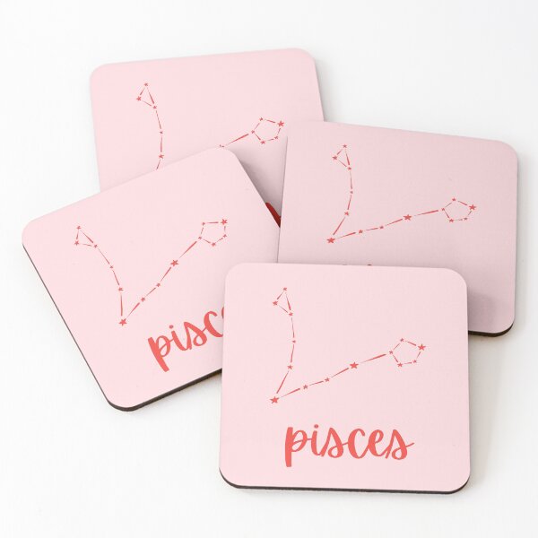 Item preview, minimalist pisces constellation in red and pink designed and sold by neopop.