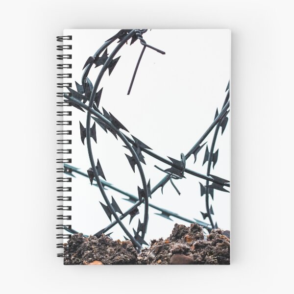 Item preview, Barbed wire spiked fence urban brutalist minimalist designed and sold by chihuahuashower.