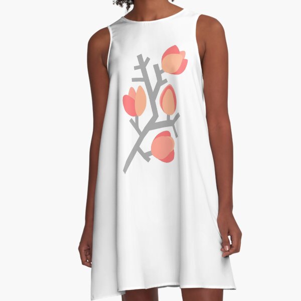 Coral Floral A-Line Dress