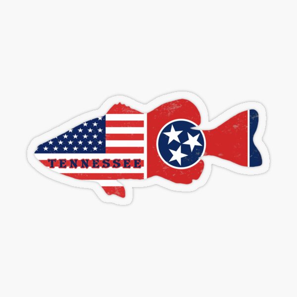 Bass Fish: Tennessee Flag  Sticker for Sale by ChronicCo
