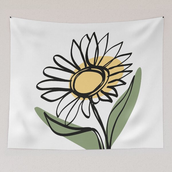 Item preview, Daisy single line art designed and sold by SJAPhoto.