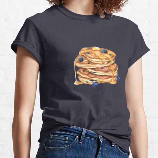 Breakfast Food -Pancakes with syrup and blueberries Classic T-Shirt