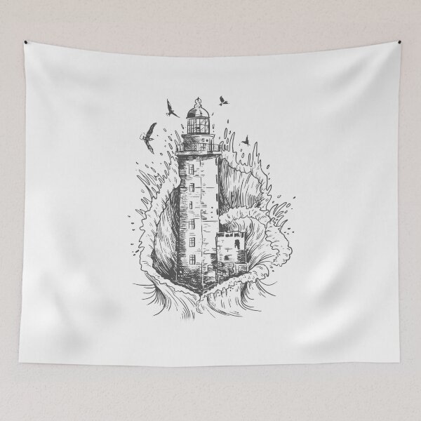 Item preview, Lighthouse With Rough Sea designed and sold by Shirtey.