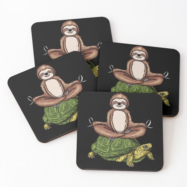 Item preview, Sloth Riding Turtle Meditation Slow Down designed and sold by Sashakis.