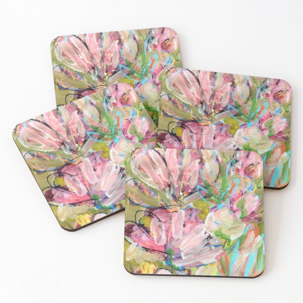 Item preview, Abstracted Floral Pattern Happy Pink and Blue designed and sold by Meghana Gauthier.