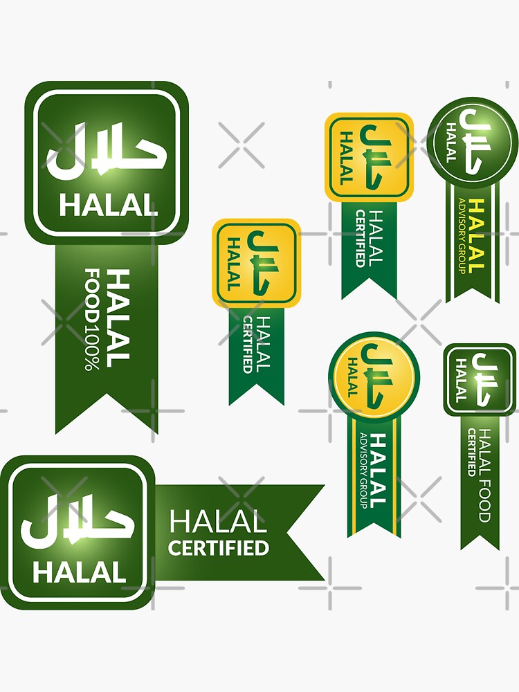 100% Halal certified product label. Poster