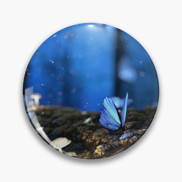 Item preview, Beautiful blue forest and butterfly designed and sold by Aura __Print.