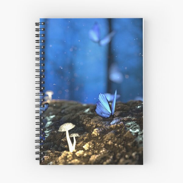 Item preview, Beautiful blue forest and butterfly designed and sold by Aura __Print.