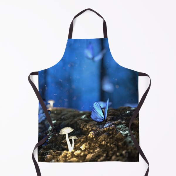 Item preview, Beautiful blue forest and butterfly designed and sold by Aura __Print.