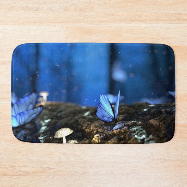 Item preview, Beautiful blue forest and butterfly designed and sold by Aura __Print.