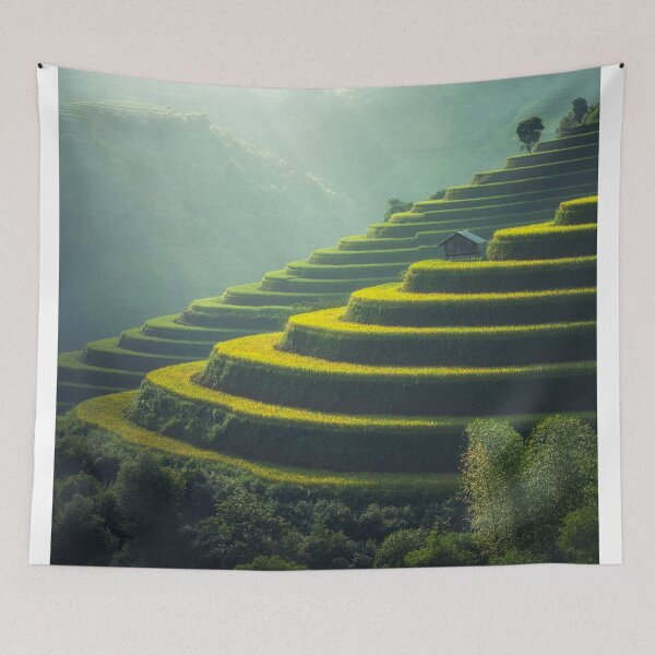 Item preview, Scenic view of Rice Paddy designed and sold by Aura __Print.