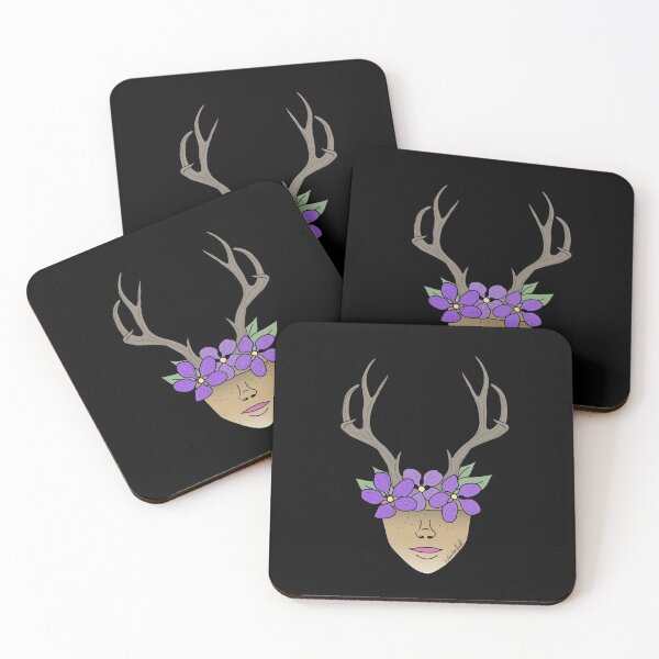 Item preview, Wanderlust, Antlers, Plant Lover, Purple Flowers, Weird and Unusual, Surreal, Uncomfortable designed and sold by 10pmCreations.