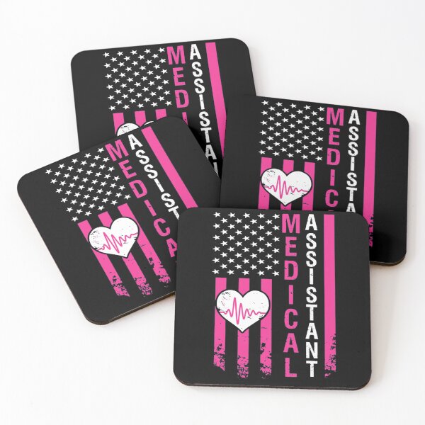Item preview, Medical Assistant Gifts Heart Heartbeat Pink American Flag designed and sold by Sashakis.