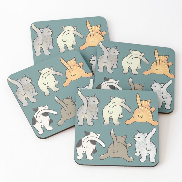 Item preview, Funny Cat Butts with Balls Colored Pattern II designed and sold by ViewerEqualsPhoton.