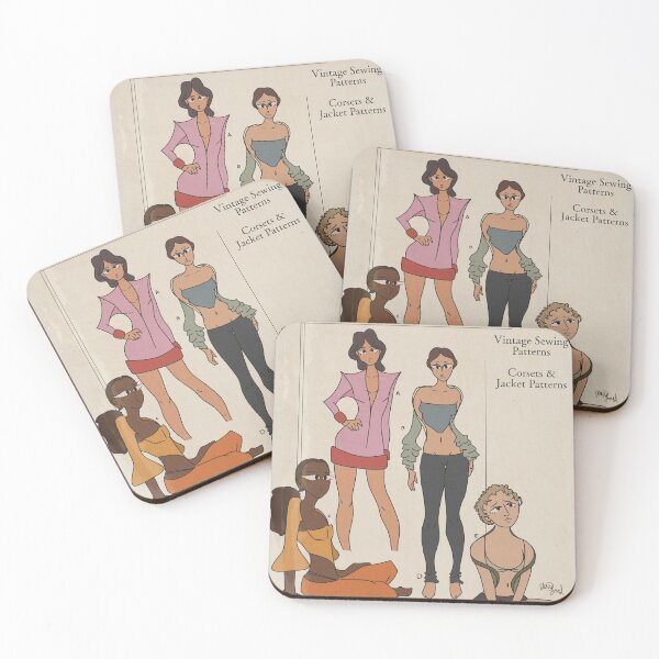 Item preview, Vintage custom sewing patterns drawing designed and sold by cieann.